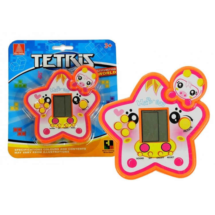 Elektronická hra Tetris v tvare hviezdy - červená